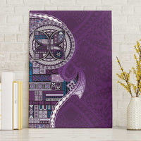 Samoan Siapo Art Tattoo Polynesian Pattern Canvas Wall Art Purple Color - Polynesian Pride