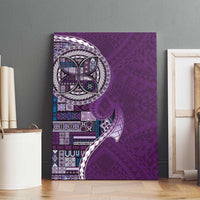 Samoan Siapo Art Tattoo Polynesian Pattern Canvas Wall Art Purple Color - Polynesian Pride