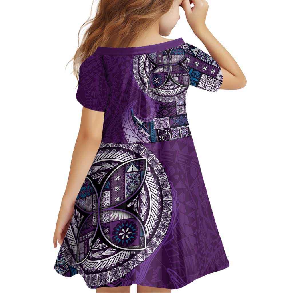 Samoan Siapo Art Tattoo Polynesian Pattern Family Matching Puletasi and Hawaiian Shirt Purple Color - Polynesian Pride