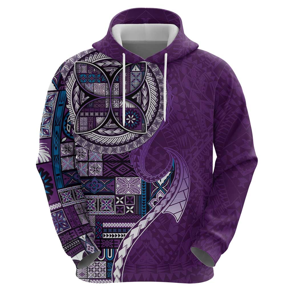 Samoan Siapo Art Tattoo Polynesian Pattern Hoodie Purple Color - Polynesian Pride