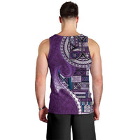 Samoan Siapo Art Tattoo Polynesian Pattern Men Tank Top Purple Color - Polynesian Pride