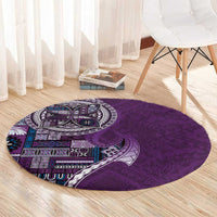 Samoan Siapo Art Tattoo Polynesian Pattern Round Carpet Purple Color - Polynesian Pride