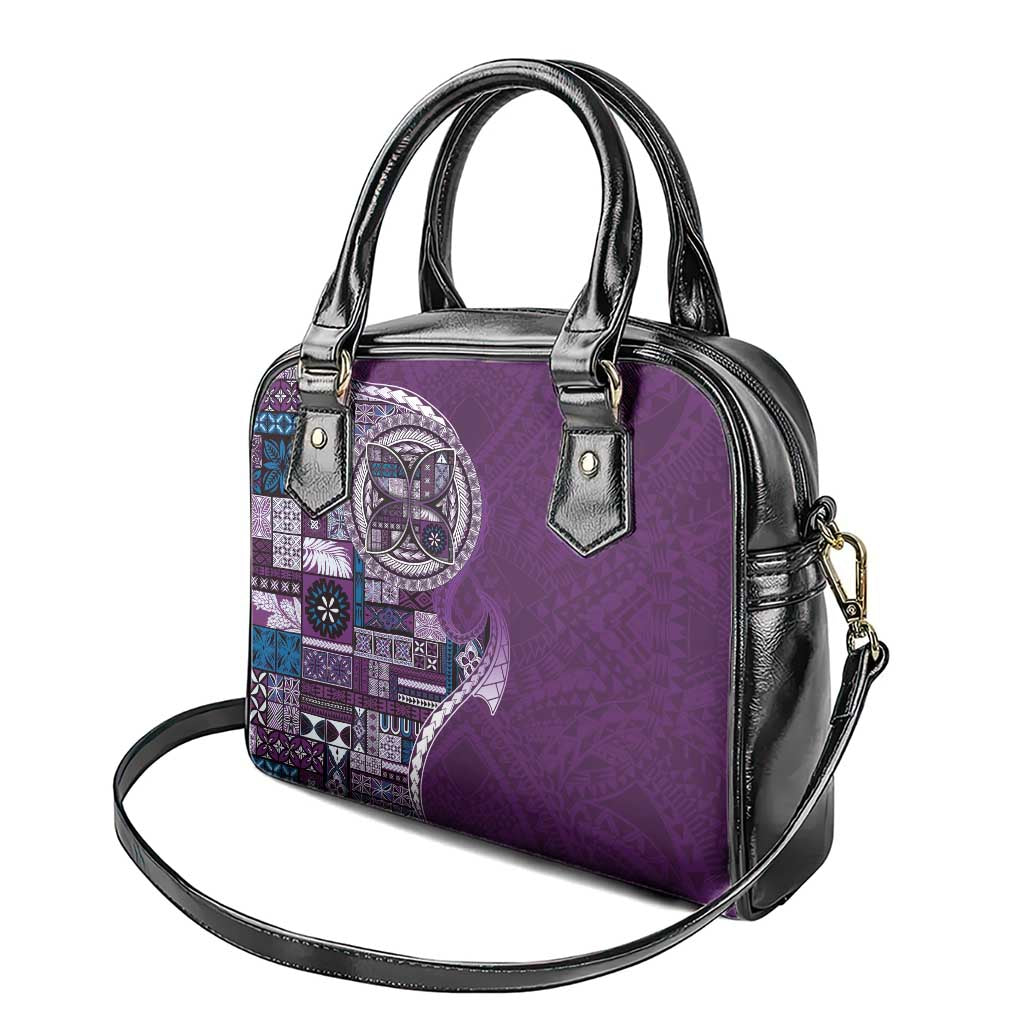 Samoan Siapo Art Tattoo Polynesian Pattern Shoulder Handbag Purple Color - Polynesian Pride