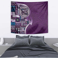 Samoan Siapo Art Tattoo Polynesian Pattern Tapestry Purple Color LT03 - Polynesian Pride