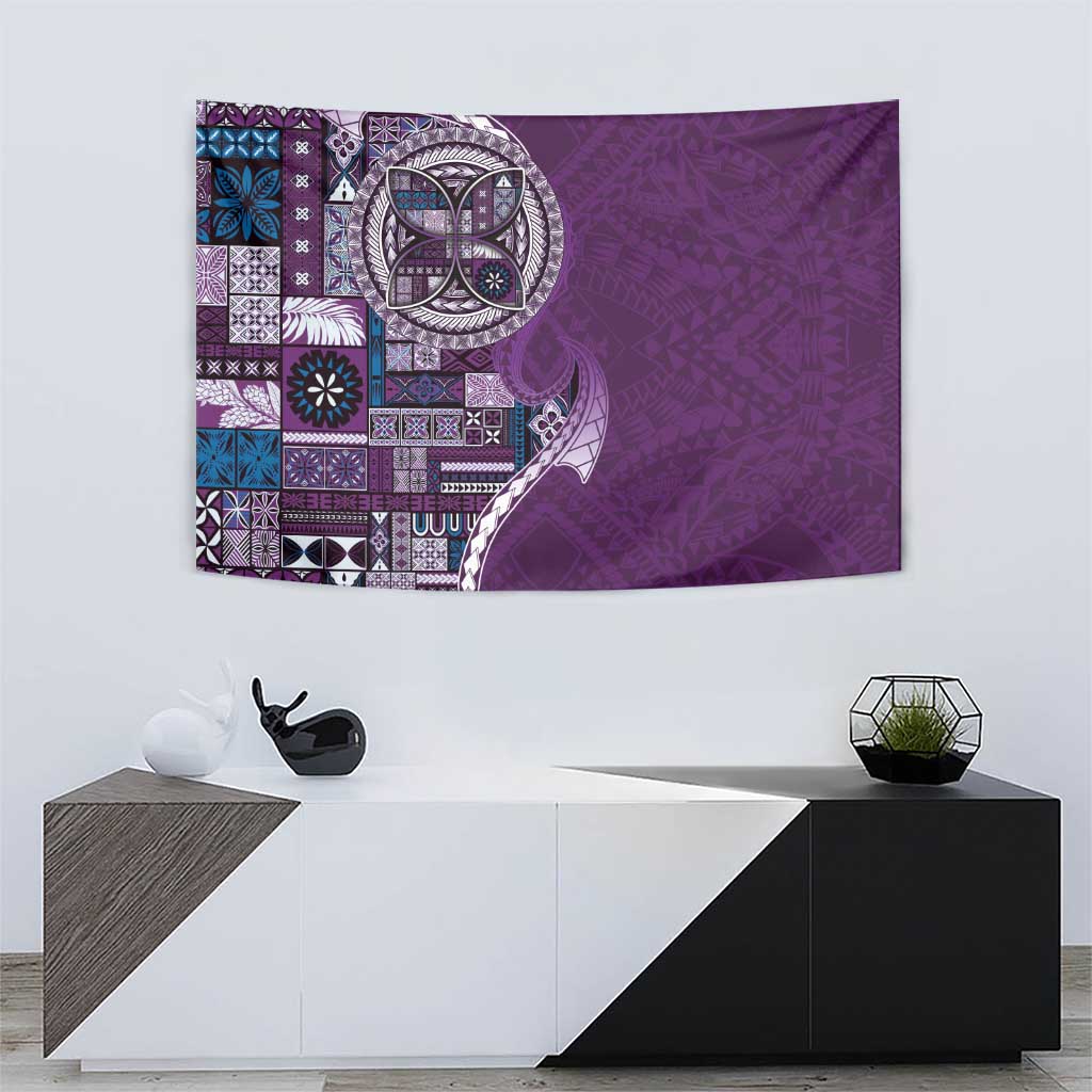 Samoan Siapo Art Tattoo Polynesian Pattern Tapestry Purple Color LT03 - Polynesian Pride