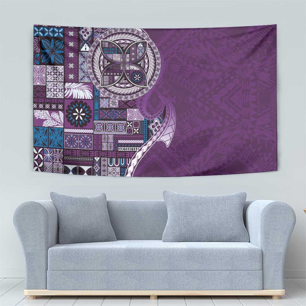 Samoan Siapo Art Tattoo Polynesian Pattern Tapestry Purple Color LT03 - Polynesian Pride