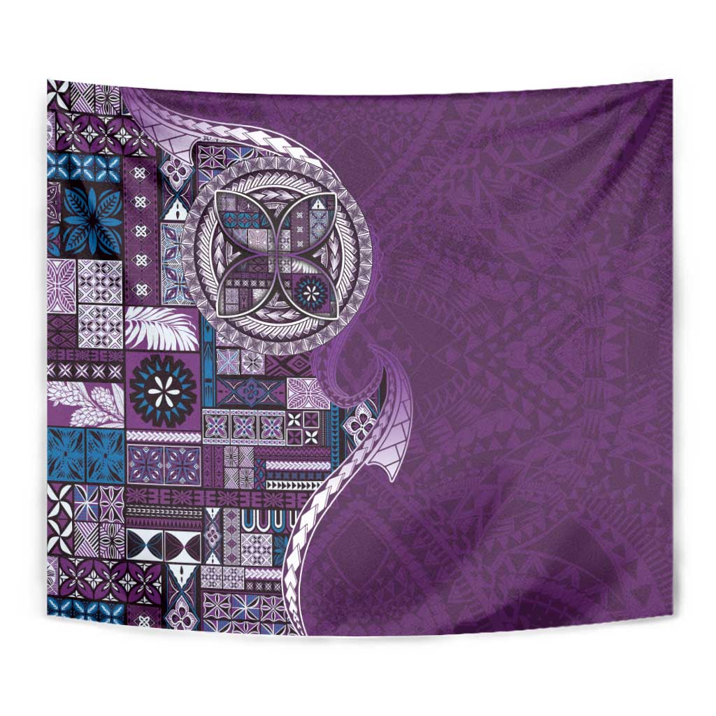 Samoan Siapo Art Tattoo Polynesian Pattern Tapestry Purple Color LT03 - Polynesian Pride