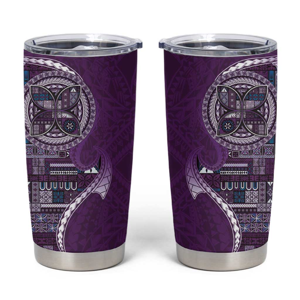 Samoan Siapo Art Tattoo Polynesian Pattern Tumbler Cup Purple Color - Polynesian Pride