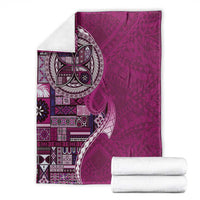 Samoan Siapo Art Tattoo Polynesian Pattern Blanket Pink Color - Polynesian Pride
