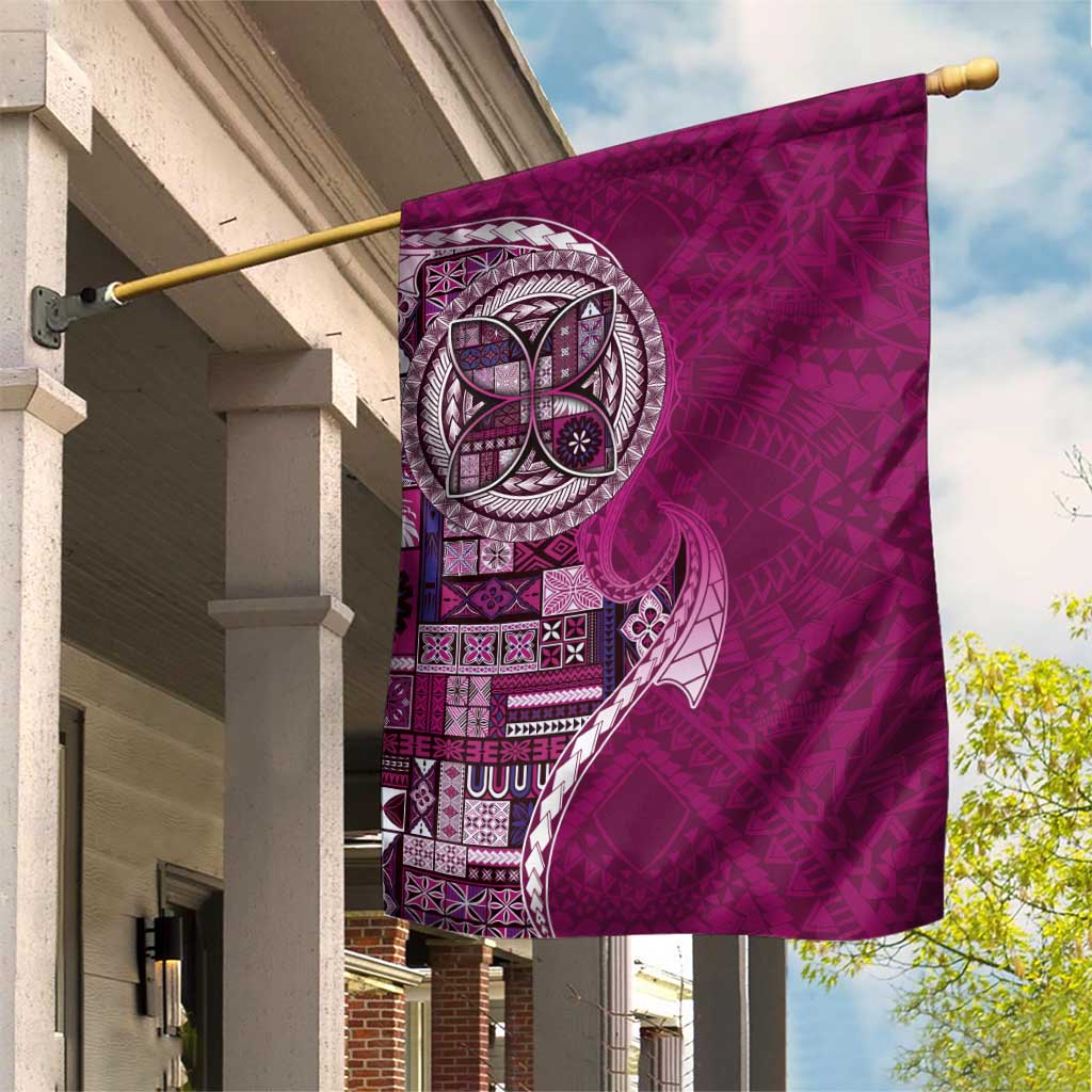 Samoan Siapo Art Tattoo Polynesian Pattern Garden Flag Pink Color - Polynesian Pride