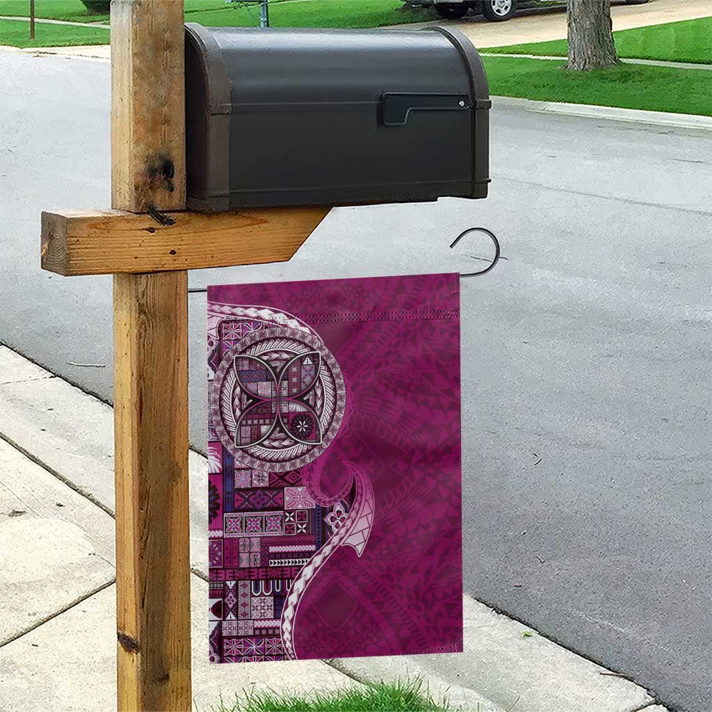 Samoan Siapo Art Tattoo Polynesian Pattern Garden Flag Pink Color - Polynesian Pride