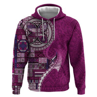 Samoan Siapo Art Tattoo Polynesian Pattern Hoodie Pink Color - Polynesian Pride