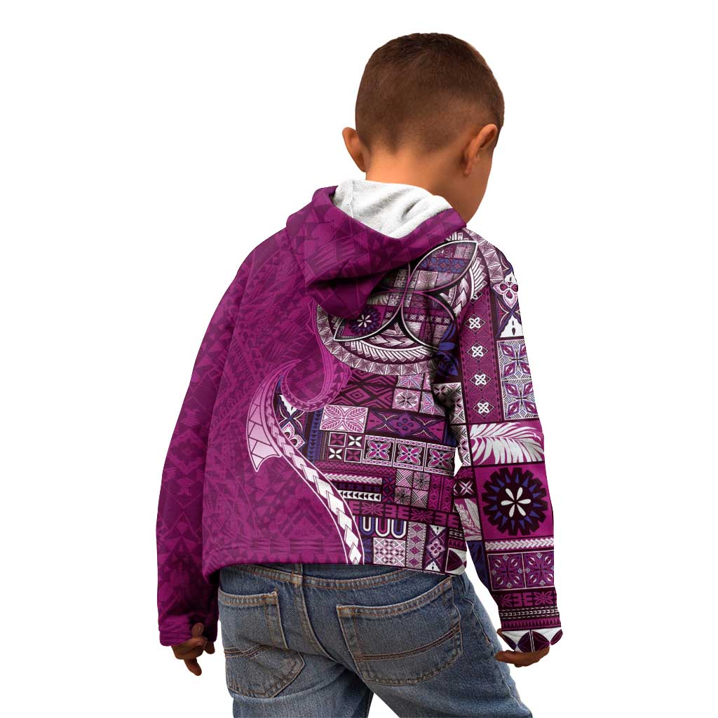 Samoan Siapo Art Tattoo Polynesian Pattern Kid Hoodie Pink Color - Polynesian Pride
