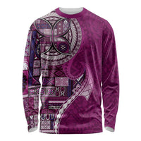 Samoan Siapo Art Tattoo Polynesian Pattern Long Sleeve Shirt Pink Color - Polynesian Pride