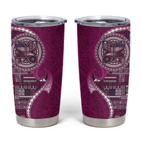 Samoan Siapo Art Tattoo Polynesian Pattern Tumbler Cup Pink Color - Polynesian Pride