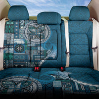 Samoan Siapo Art Tattoo Polynesian Pattern Back Car Seat Cover Teal Color - Polynesian Pride