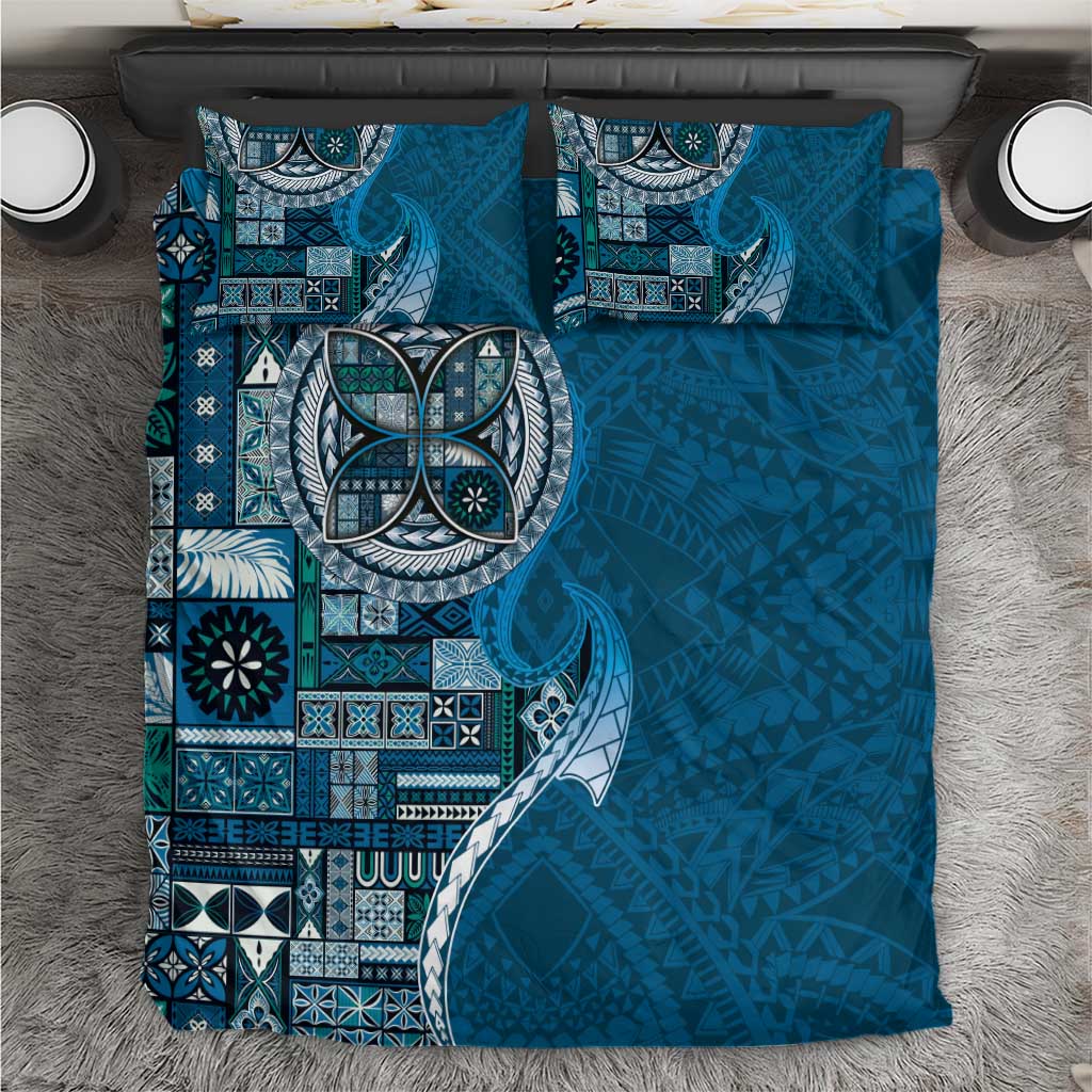Samoan Siapo Art Tattoo Polynesian Pattern Bedding Set Teal Color - Polynesian Pride
