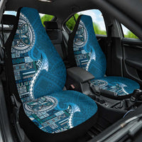 Samoan Siapo Art Tattoo Polynesian Pattern Car Seat Cover Teal Color - Polynesian Pride