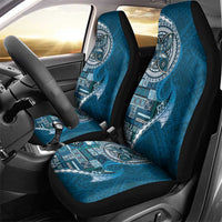 Samoan Siapo Art Tattoo Polynesian Pattern Car Seat Cover Teal Color - Polynesian Pride