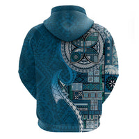 Samoan Siapo Art Tattoo Polynesian Pattern Hoodie Teal Color - Polynesian Pride