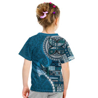 Samoan Siapo Art Tattoo Polynesian Pattern Kid T Shirt Teal Color - Polynesian Pride