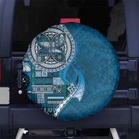 Samoan Siapo Art Tattoo Polynesian Pattern Spare Tire Cover Teal Color LT03 No hole Teal - Polynesian Pride