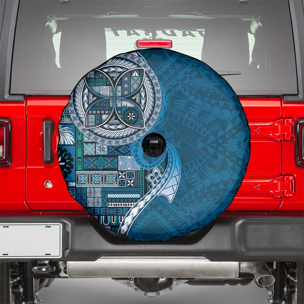 Samoan Siapo Art Tattoo Polynesian Pattern Spare Tire Cover Teal Color LT03 - Polynesian Pride