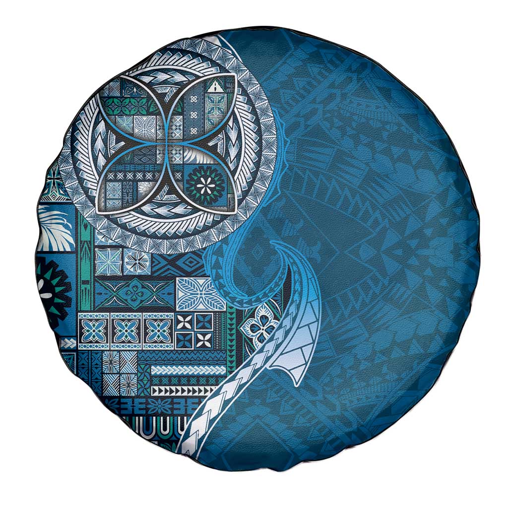 Samoan Siapo Art Tattoo Polynesian Pattern Spare Tire Cover Teal Color LT03 - Polynesian Pride