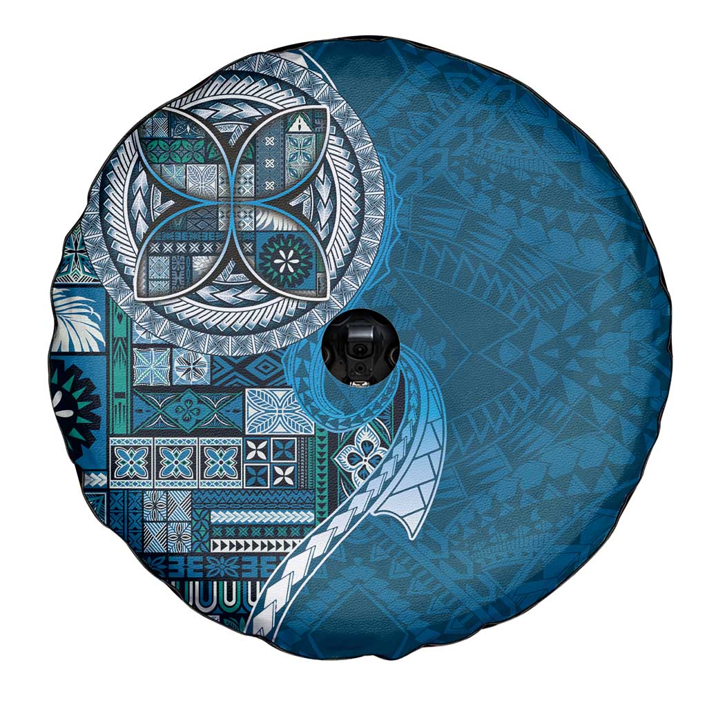 Samoan Siapo Art Tattoo Polynesian Pattern Spare Tire Cover Teal Color LT03 - Polynesian Pride