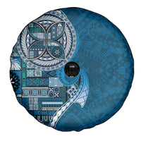 Samoan Siapo Art Tattoo Polynesian Pattern Spare Tire Cover Teal Color LT03 - Polynesian Pride