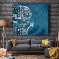 Samoan Siapo Art Tattoo Polynesian Pattern Tapestry Teal Color LT03 Teal - Polynesian Pride