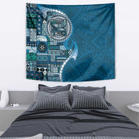 Samoan Siapo Art Tattoo Polynesian Pattern Tapestry Teal Color LT03 - Polynesian Pride