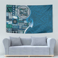 Samoan Siapo Art Tattoo Polynesian Pattern Tapestry Teal Color LT03 - Polynesian Pride