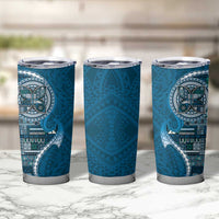 Samoan Siapo Art Tattoo Polynesian Pattern Tumbler Cup Teal Color - Polynesian Pride