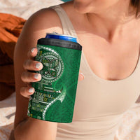 Samoan Siapo Art Tattoo Polynesian Pattern 4 in 1 Can Cooler Tumbler Green Color - Polynesian Pride