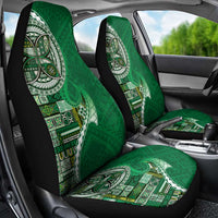 Samoan Siapo Art Tattoo Polynesian Pattern Car Seat Cover Green Color - Polynesian Pride