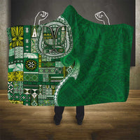 Samoan Siapo Art Tattoo Polynesian Pattern Hooded Blanket Green Color LT03 - Polynesian Pride