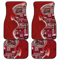 Samoan Siapo Art Tattoo Polynesian Pattern Car Mats Red Color - Polynesian Pride