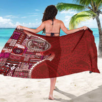 Samoan Siapo Art Tattoo Polynesian Pattern Sarong Red Color - Polynesian Pride