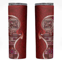Samoan Siapo Art Tattoo Polynesian Pattern Skinny Tumbler Red Color - Polynesian Pride