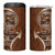 Samoan Siapo Art Tattoo Polynesian Pattern 4 in 1 Can Cooler Tumbler Brown Color - Polynesian Pride