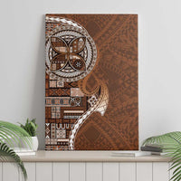 Samoan Siapo Art Tattoo Polynesian Pattern Canvas Wall Art Brown Color - Polynesian Pride