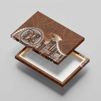 Samoan Siapo Art Tattoo Polynesian Pattern Canvas Wall Art Brown Color - Polynesian Pride