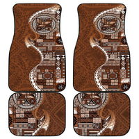 Samoan Siapo Art Tattoo Polynesian Pattern Car Mats Brown Color - Polynesian Pride