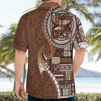 Samoan Siapo Art Tattoo Polynesian Pattern Hawaiian Shirt Brown Color - Polynesian Pride