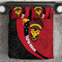 Papua New Guinea Mask Festival Bedding Set Papua Niugini Tribe Mask Melanesian Pattern LT03 Red - Polynesian Pride