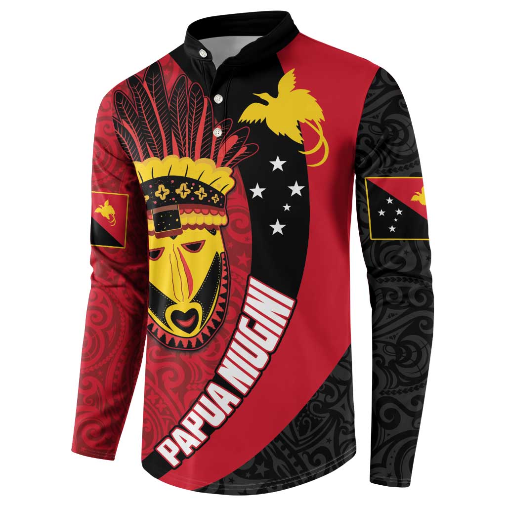 Papua New Guinea Mask Festival Button Sweatshirt Papua Niugini Tribe Mask Melanesian Pattern