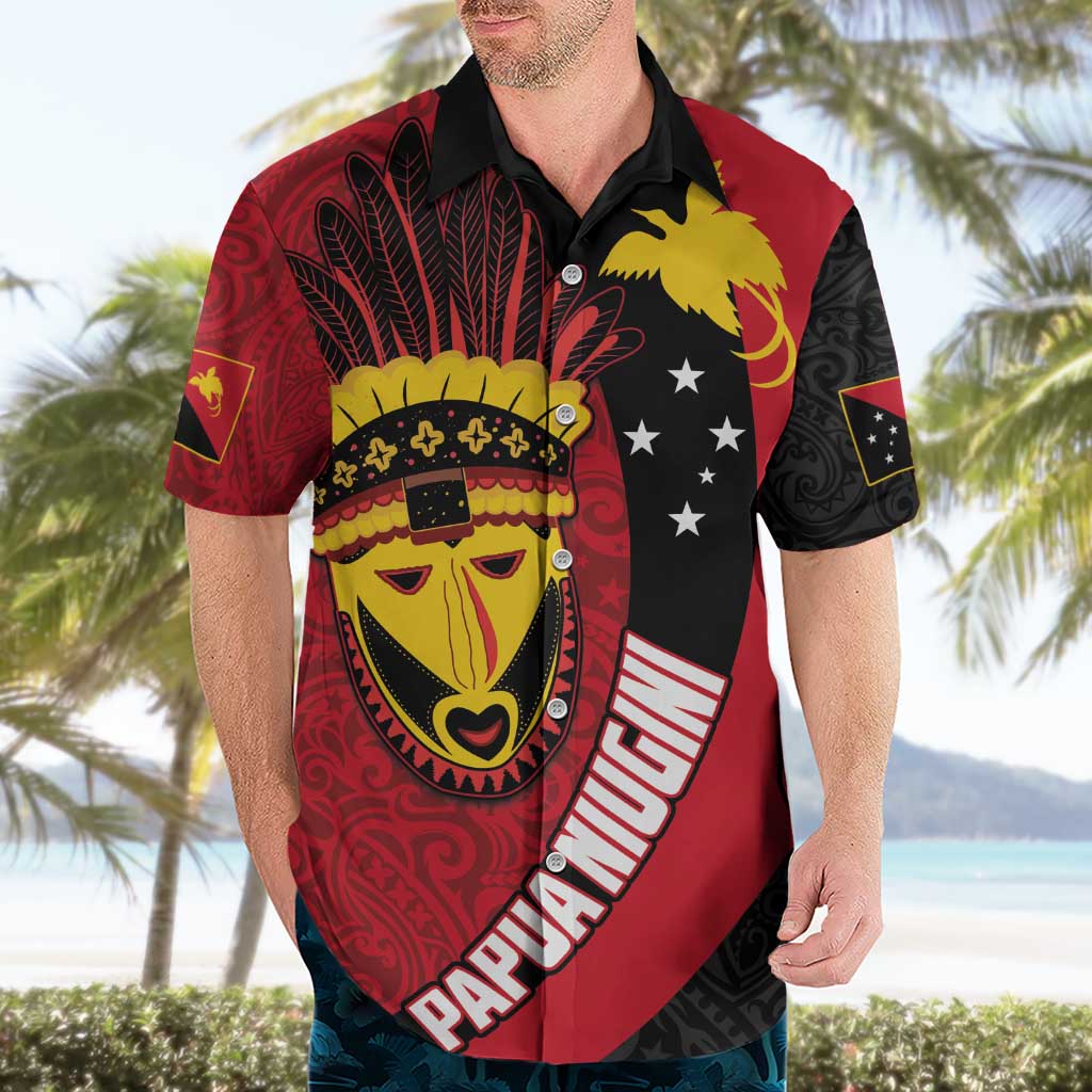 Papua New Guinea Mask Festival Hawaiian Shirt Papua Niugini Tribe Mask Melanesian Pattern