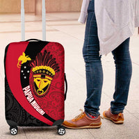 Papua New Guinea Mask Festival Luggage Cover Papua Niugini Tribe Mask Melanesian Pattern LT03 Red - Polynesian Pride