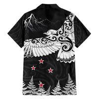 New Zealand Kea Bird Family Matching Tank Maxi Dress and Hawaiian Shirt Maori Tattoo and Silver Fern Black Color LT03 - Polynesian Pride